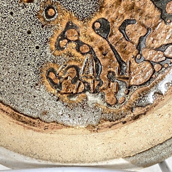 Dan Eash Pottery PA Handmade Brown Glazed Stoneware Decorative Plate 7in - Picture 6 of 8